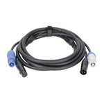 DAP FP20 Kombi-Kabel, 3 m, XLR 3pol male / female, Powercon grau / blau - Lightronic Showequipment